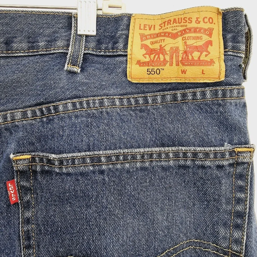Levis 550 Jeans Mens 54x30 Relaxed Fit High Rise Big and Tall Classic Blue Denim
